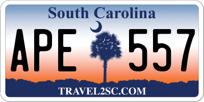 SC license plate APE557