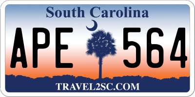 SC license plate APE564