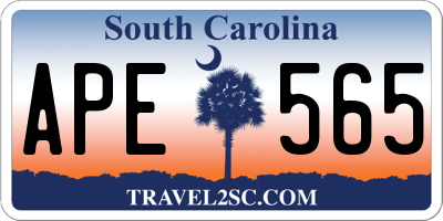 SC license plate APE565