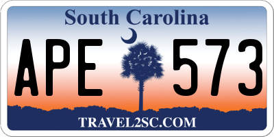 SC license plate APE573