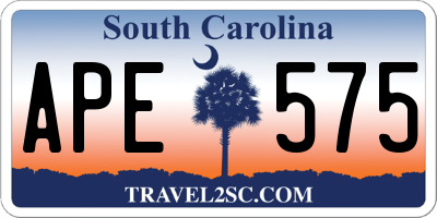 SC license plate APE575