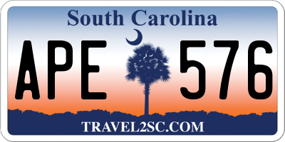 SC license plate APE576