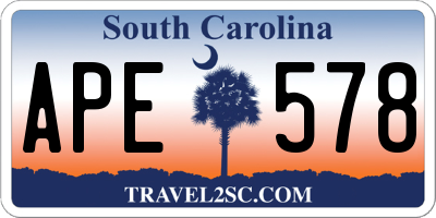 SC license plate APE578