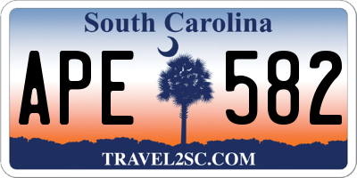 SC license plate APE582