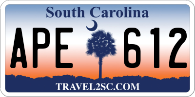 SC license plate APE612