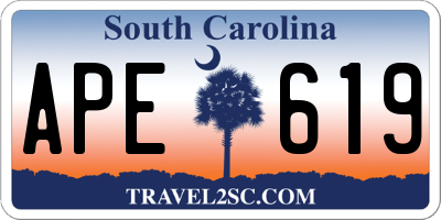 SC license plate APE619