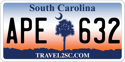 SC license plate APE632