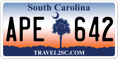 SC license plate APE642