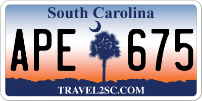SC license plate APE675