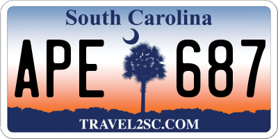 SC license plate APE687