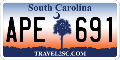 SC license plate APE691