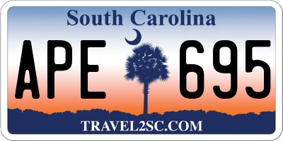 SC license plate APE695