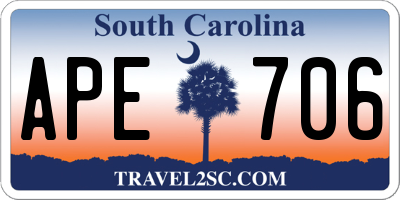 SC license plate APE706