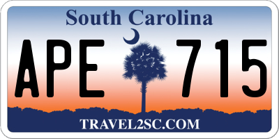 SC license plate APE715