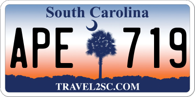 SC license plate APE719