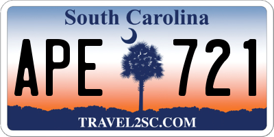 SC license plate APE721