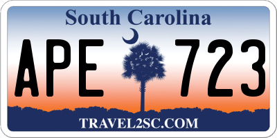 SC license plate APE723