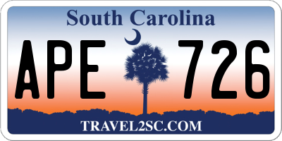 SC license plate APE726