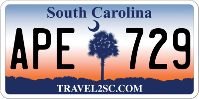 SC license plate APE729