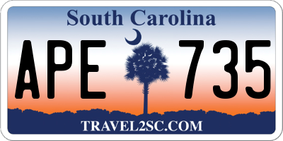 SC license plate APE735