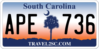 SC license plate APE736