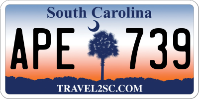SC license plate APE739