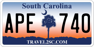 SC license plate APE740