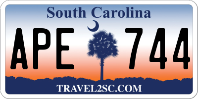SC license plate APE744