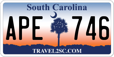 SC license plate APE746