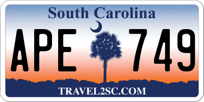 SC license plate APE749