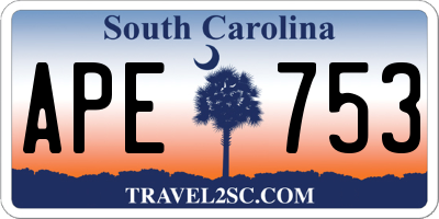 SC license plate APE753