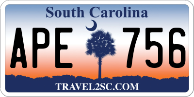 SC license plate APE756