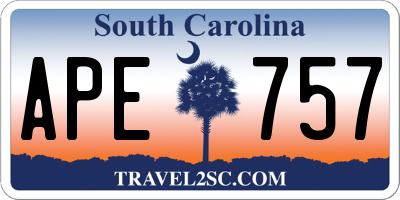 SC license plate APE757