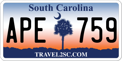 SC license plate APE759