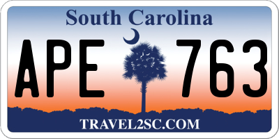 SC license plate APE763