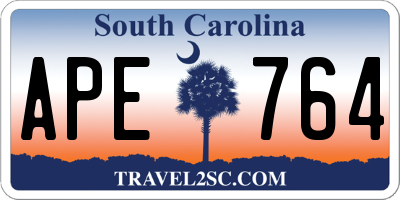 SC license plate APE764