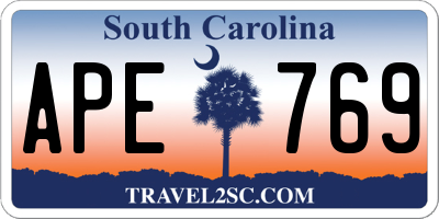 SC license plate APE769