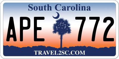 SC license plate APE772
