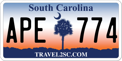SC license plate APE774