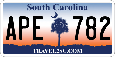 SC license plate APE782