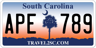 SC license plate APE789