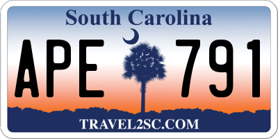SC license plate APE791