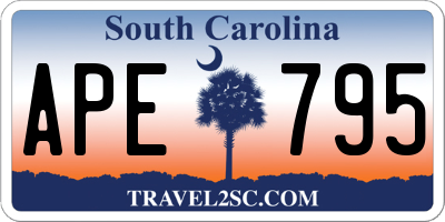 SC license plate APE795