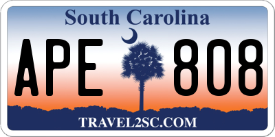 SC license plate APE808