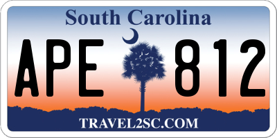 SC license plate APE812