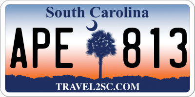 SC license plate APE813