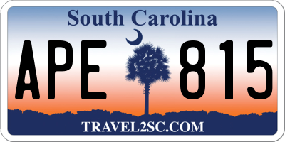 SC license plate APE815