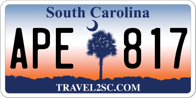 SC license plate APE817