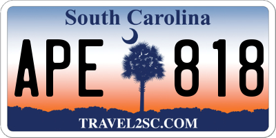 SC license plate APE818