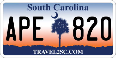 SC license plate APE820
